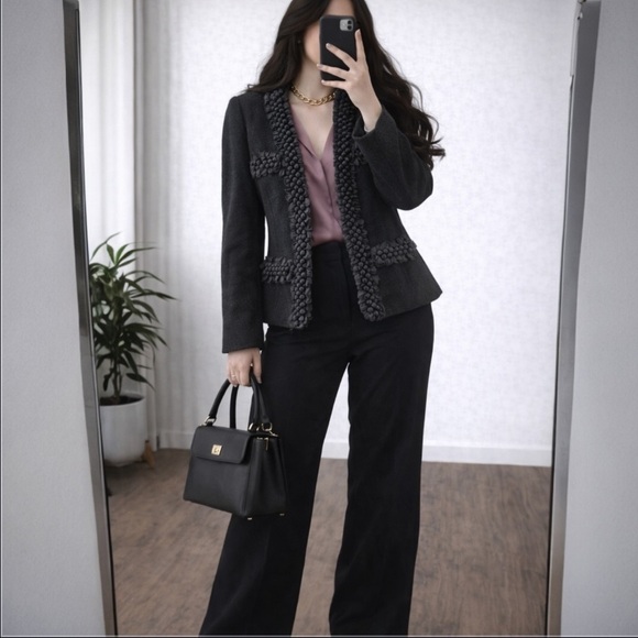 J. Crew Jackets & Blazers - J Crew Women’s Grey 100% Wool Astrid Berry Cropped Jacket Blazer